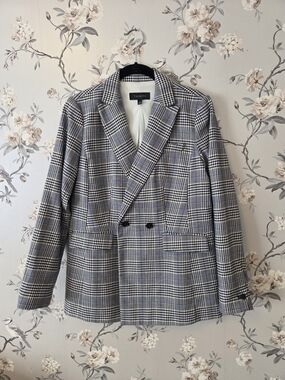 Talbots Gray Plaid Blazer, Size 2